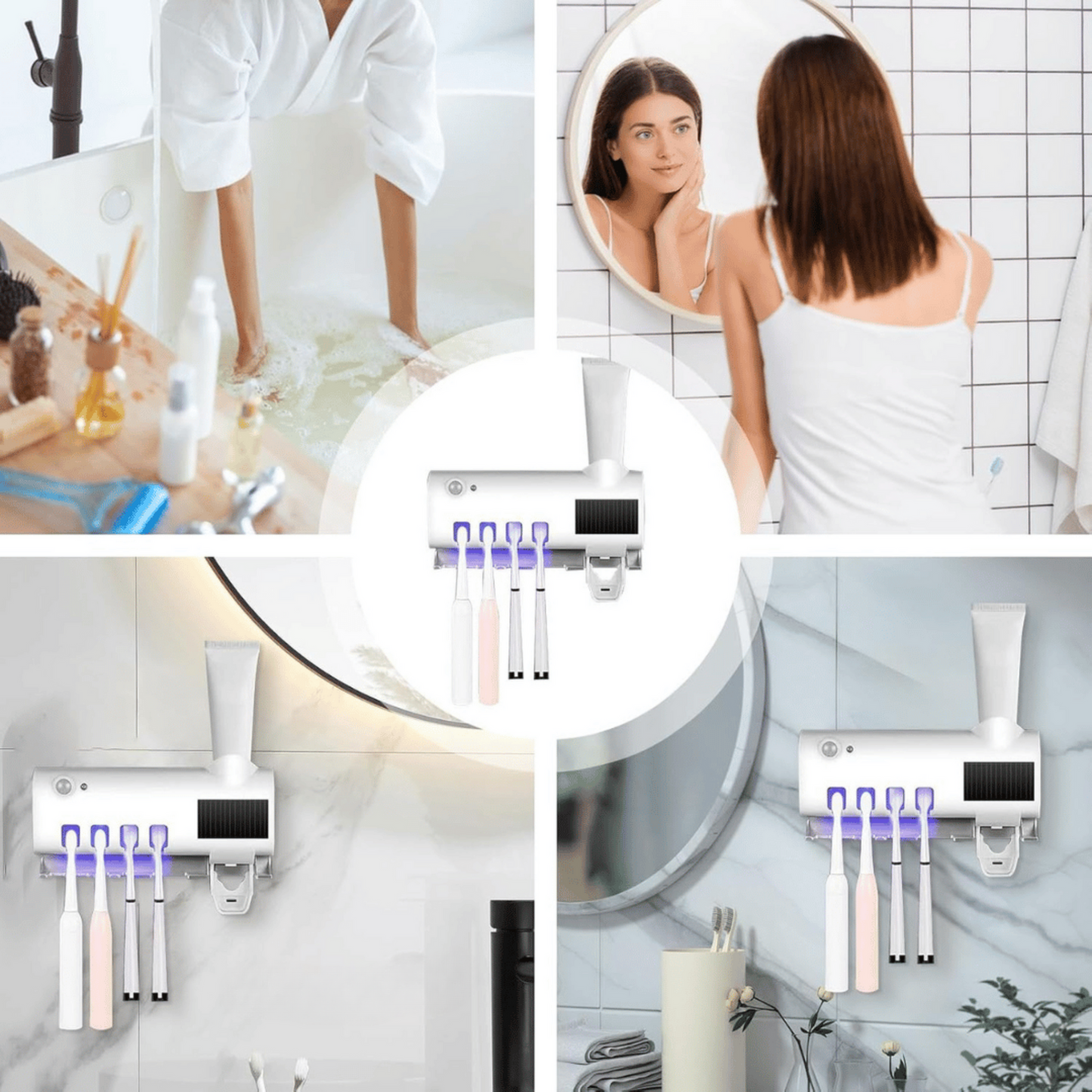 FreshPro® - Esterilizador de Cepillo UV + Dispensador 3 en 1 Antibacteriano