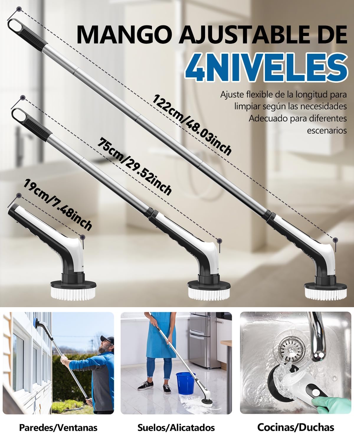 SPINMAX - CEPILLO DE LIMPIEZA 9 EN 1 MULTIUSOS ELECTRICO🫧
